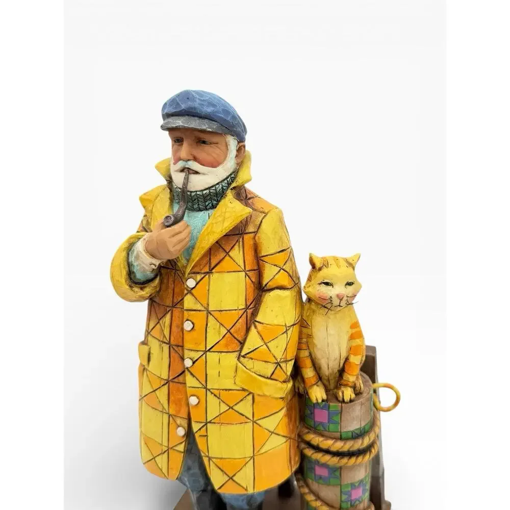 Jim Shore Sea Captain Cat 2004 Shorelights‎ Old Salt Evening Star 118741 VGC